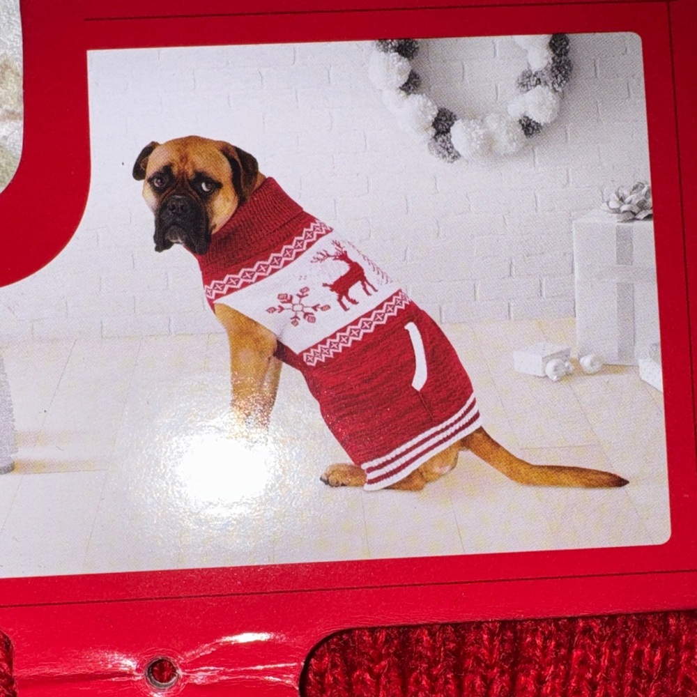 Wondershop Red and White Pet Sweater